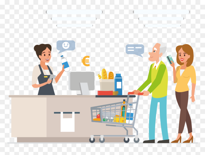 The Human Eye Contains A Special Sensor To Detect The - Grocery Store Checkout Clipart, HD Png Download - cashier png