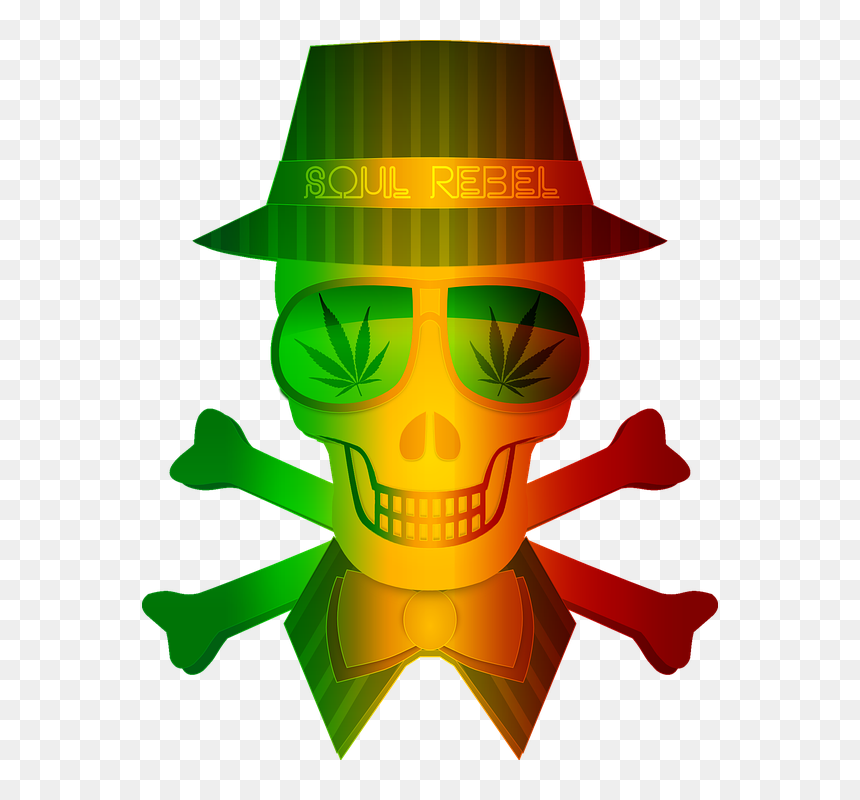 Weed Clipart Rasta - Rasta Weed Skull, HD Png Download - rasta png