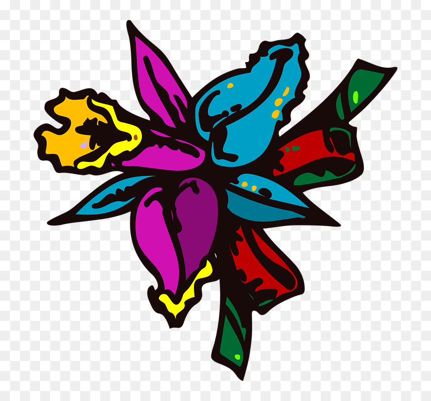 Colored Floral Png Image With Transparent Background - Cartoon Flowers, Png Download - cute flower png