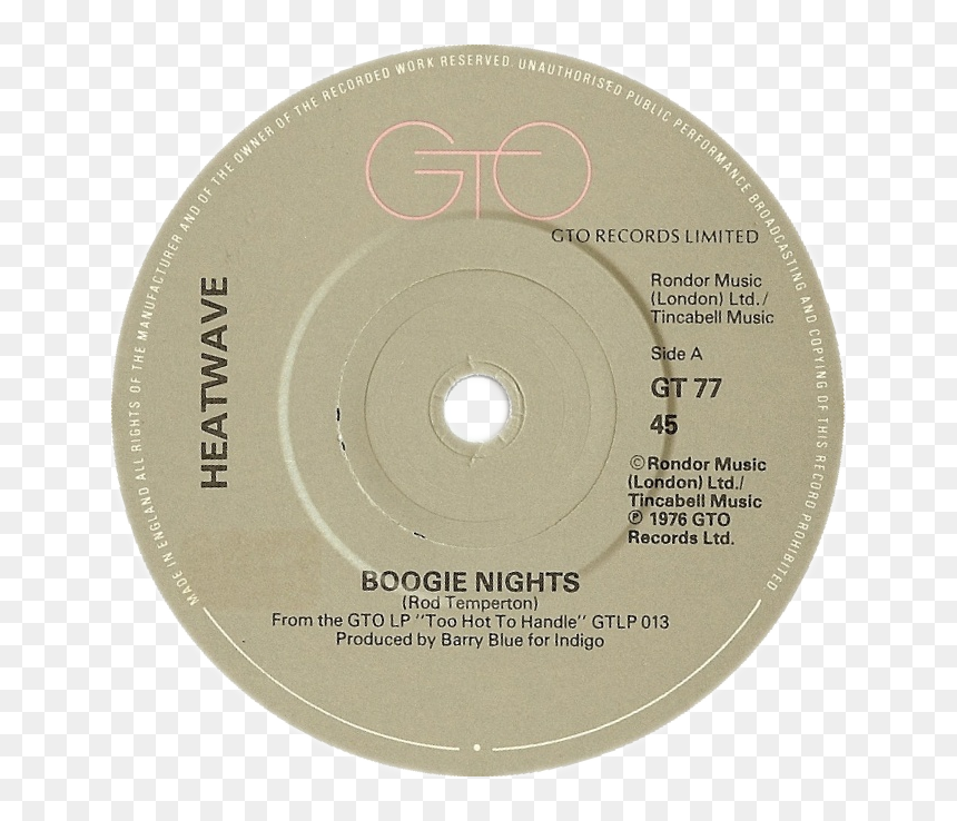 Boogie Nights By Heatwave Uk Vinyl Grey Label - Windows 7 Cd, HD Png Download - label shapes png