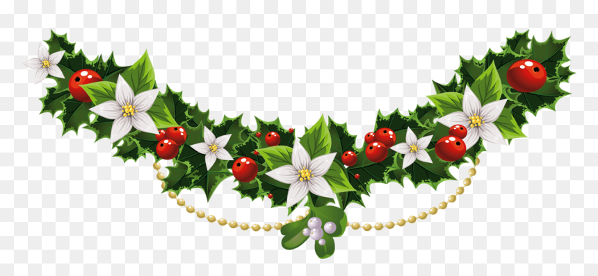 Christmas Flowers Clip Art, HD Png Download - vintage christmas png