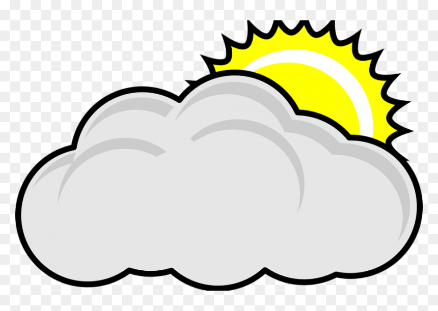 Sunless January Darkens Students - Cloudy Clipart Black And White, HD Png Download - sun clipart black and white png