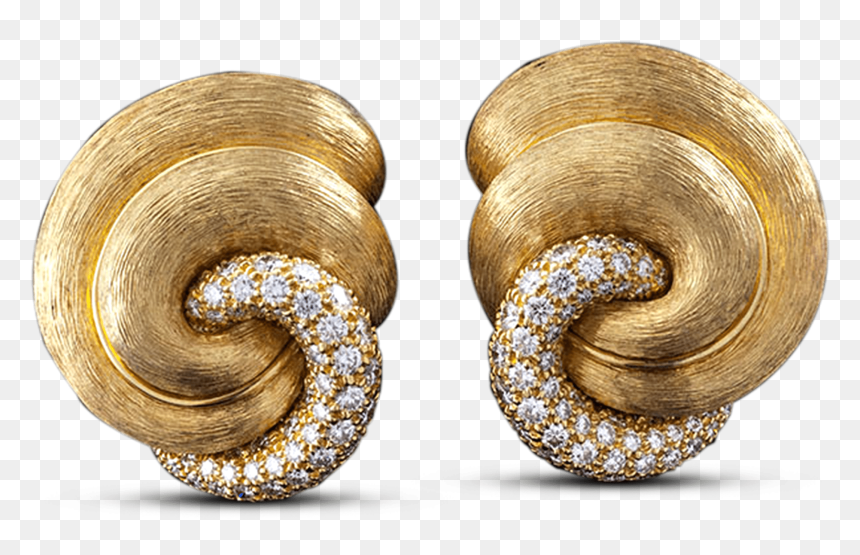 Earrings, HD Png Download - gold swirl png