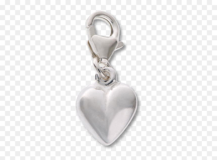 Lovers Heart Charm - Locket, HD Png Download - silver heart png