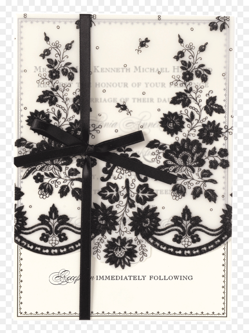 Wrapping Paper, HD Png Download - black lace ribbon png