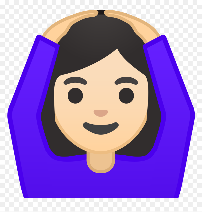 Woman Gesturing Ok Light Skin Tone Icon - Raise Hand Emoji, HD Png Download - ok sign emoji png
