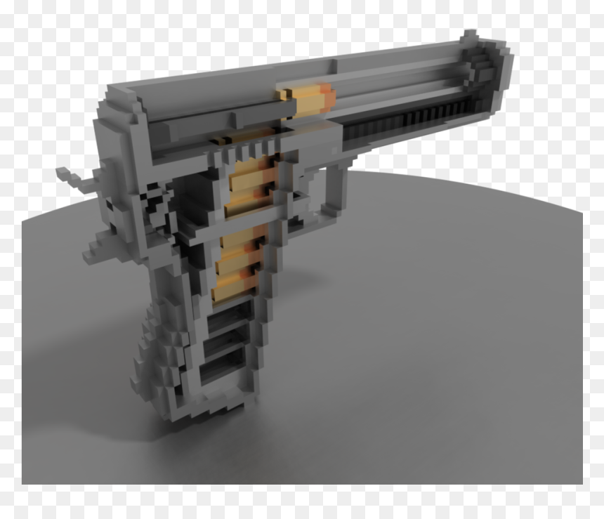 A Cutaway M1911 Pistol Created & Rendered Using Magicavoxel, - M1911 Pistol, HD Png Download - m1911 png