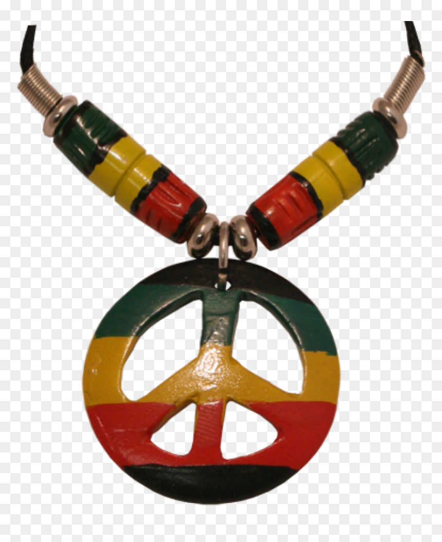 Peace Sign Necklace Png, Transparent Png - rasta png