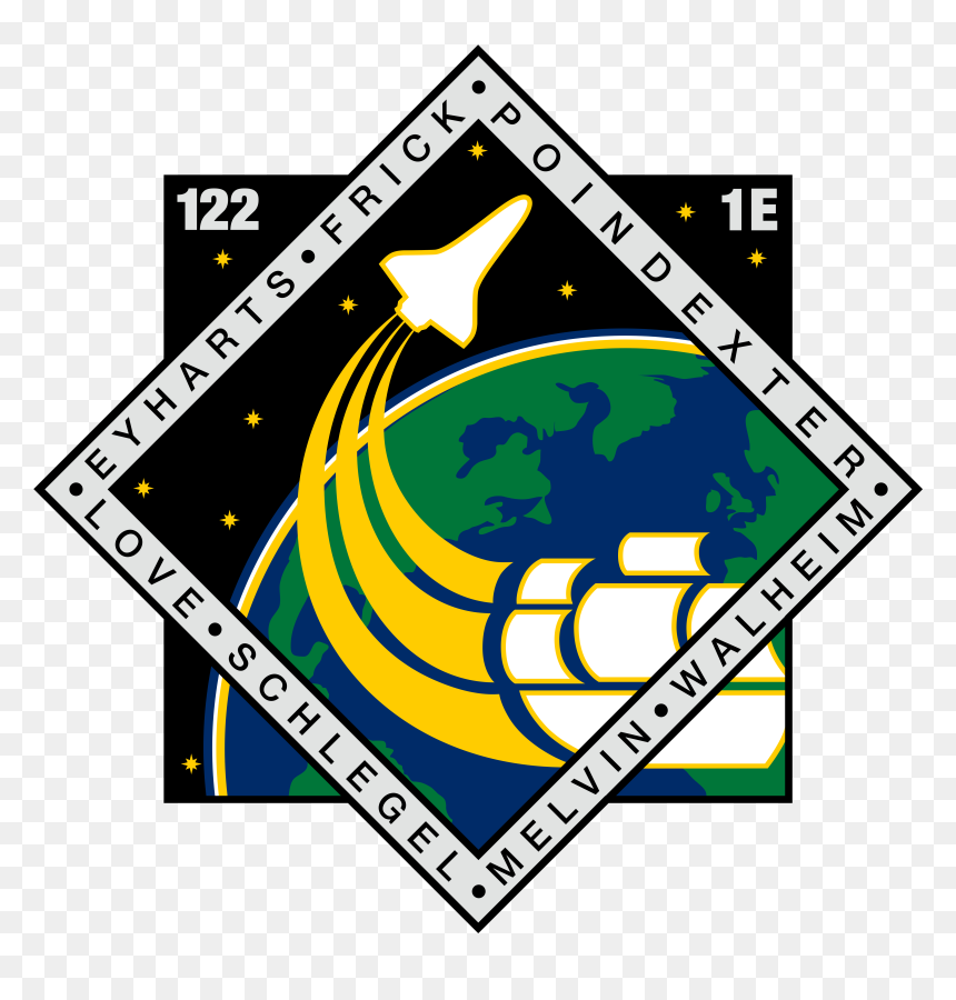 Sts-122 Patch - Sts 122 Patch, HD Png Download - nasa spaceship png