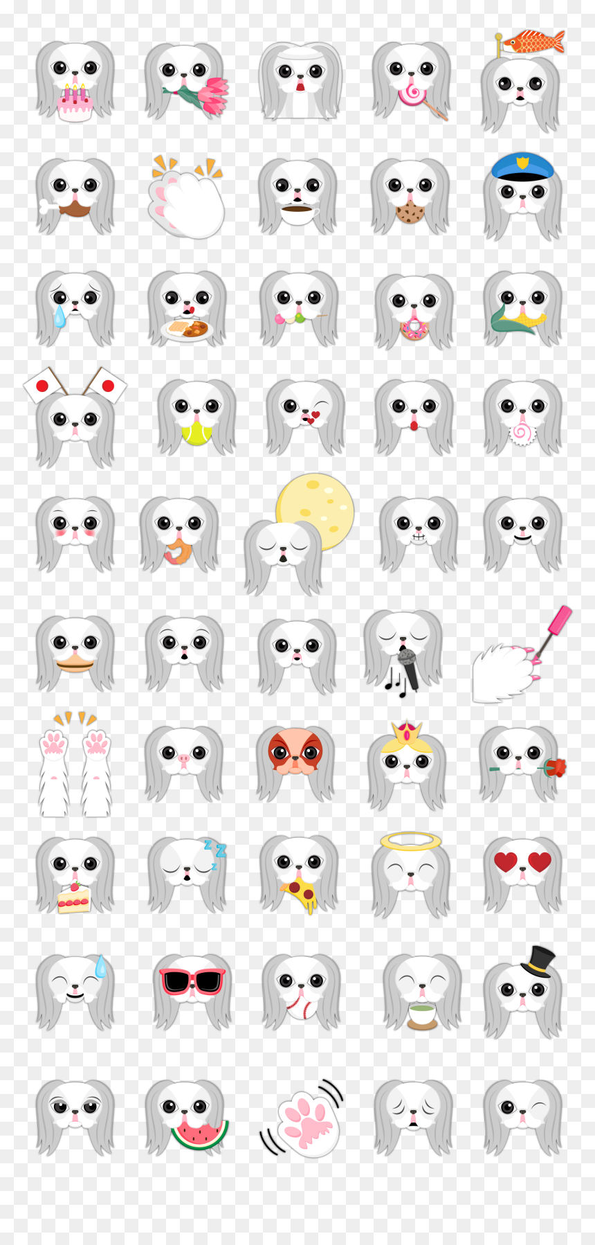 Japanese Chin Emoji Stickers Are You A Japanese Chin - Cartoon, HD Png Download - cherry blossom emoji png