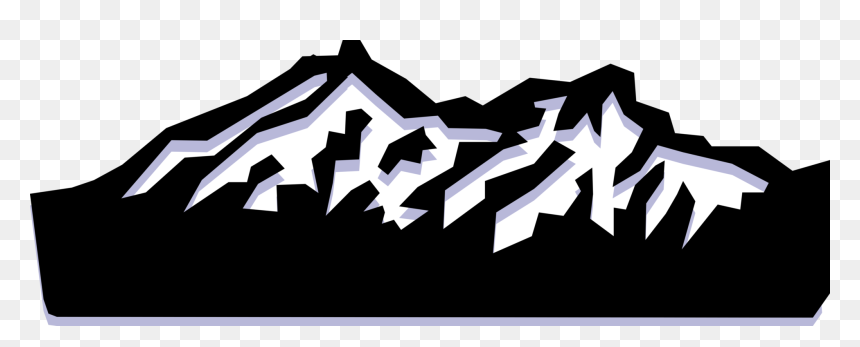 Vector Illustration Of Mountain Range With Snow-capped - Mountain Range Clip Art, HD Png Download - snow vector png