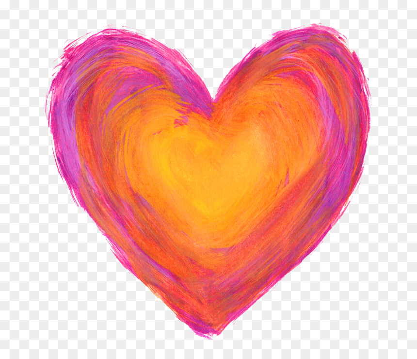 Drawing Heart Orange And Purple, HD Png Download - small heart png