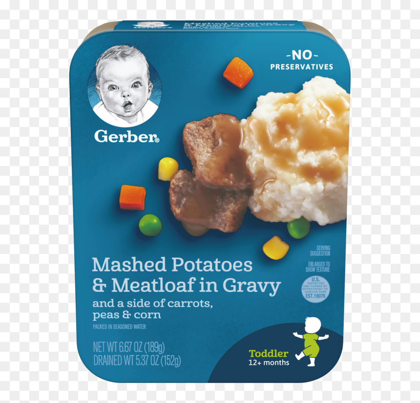 Mashed Potatoes & Meatloaf In Gravy - Gerber Mashed Potatoes And Meatloaf, HD Png Download - meatloaf png