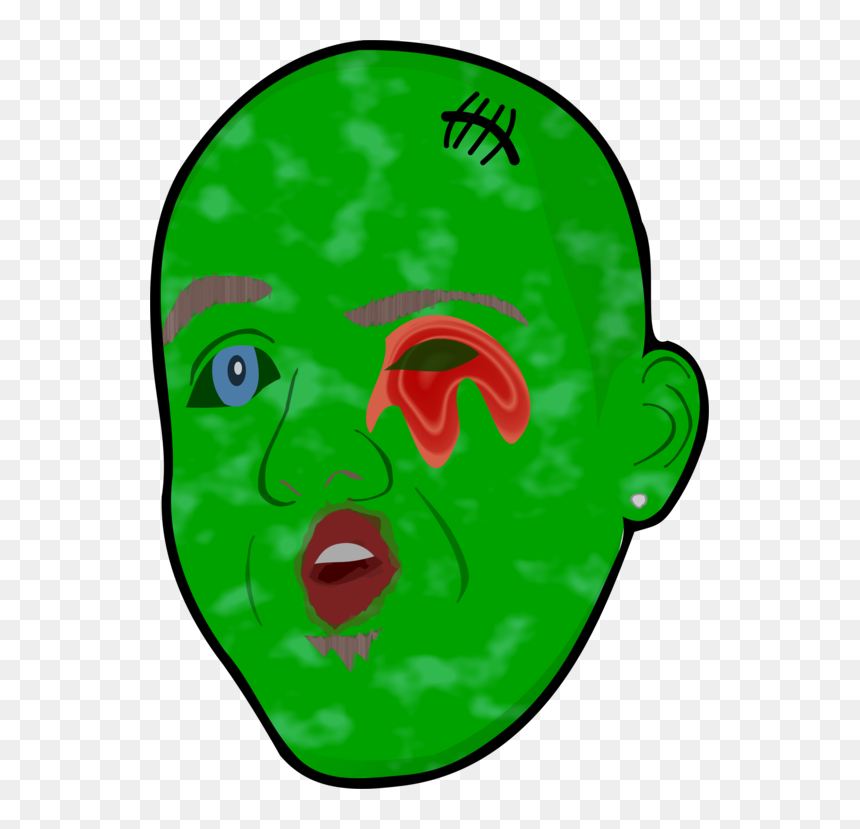 Head,grass,leaf - Clip Art, HD Png Download - zombie head png