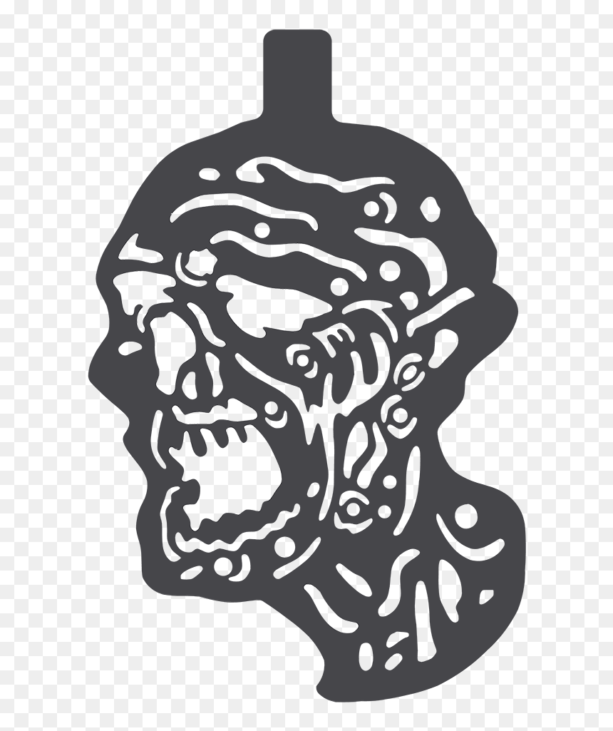 Zombie Head Stencil, HD Png Download - zombie head png