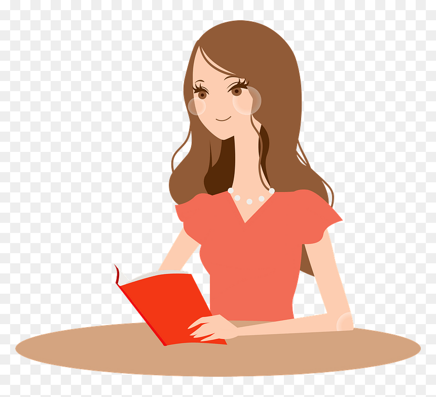 Woman Reading Book Clipart - Te, HD Png Download - people reading png