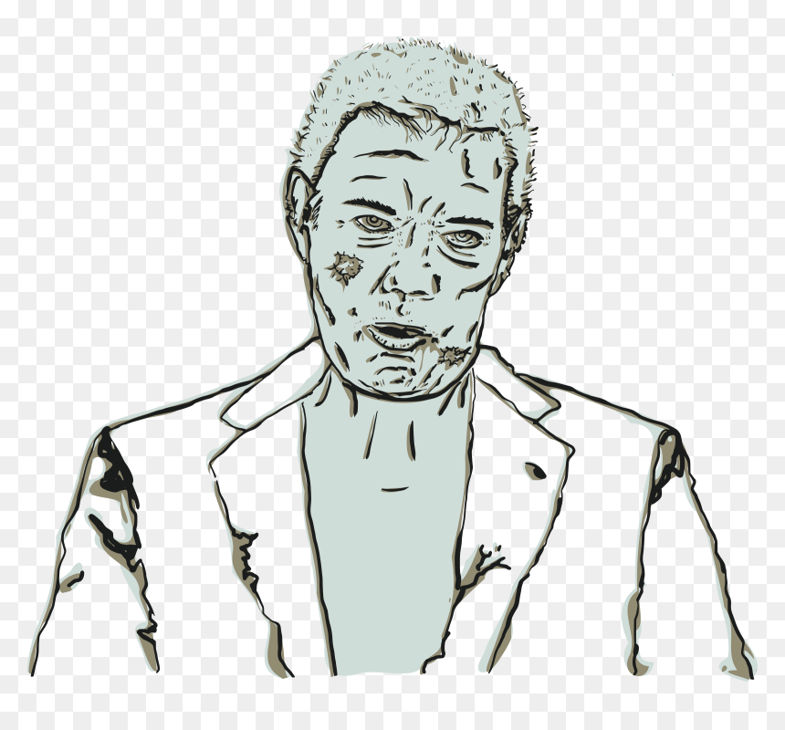 Zombie-santos Clip Arts - Sketch, HD Png Download - zombie head png