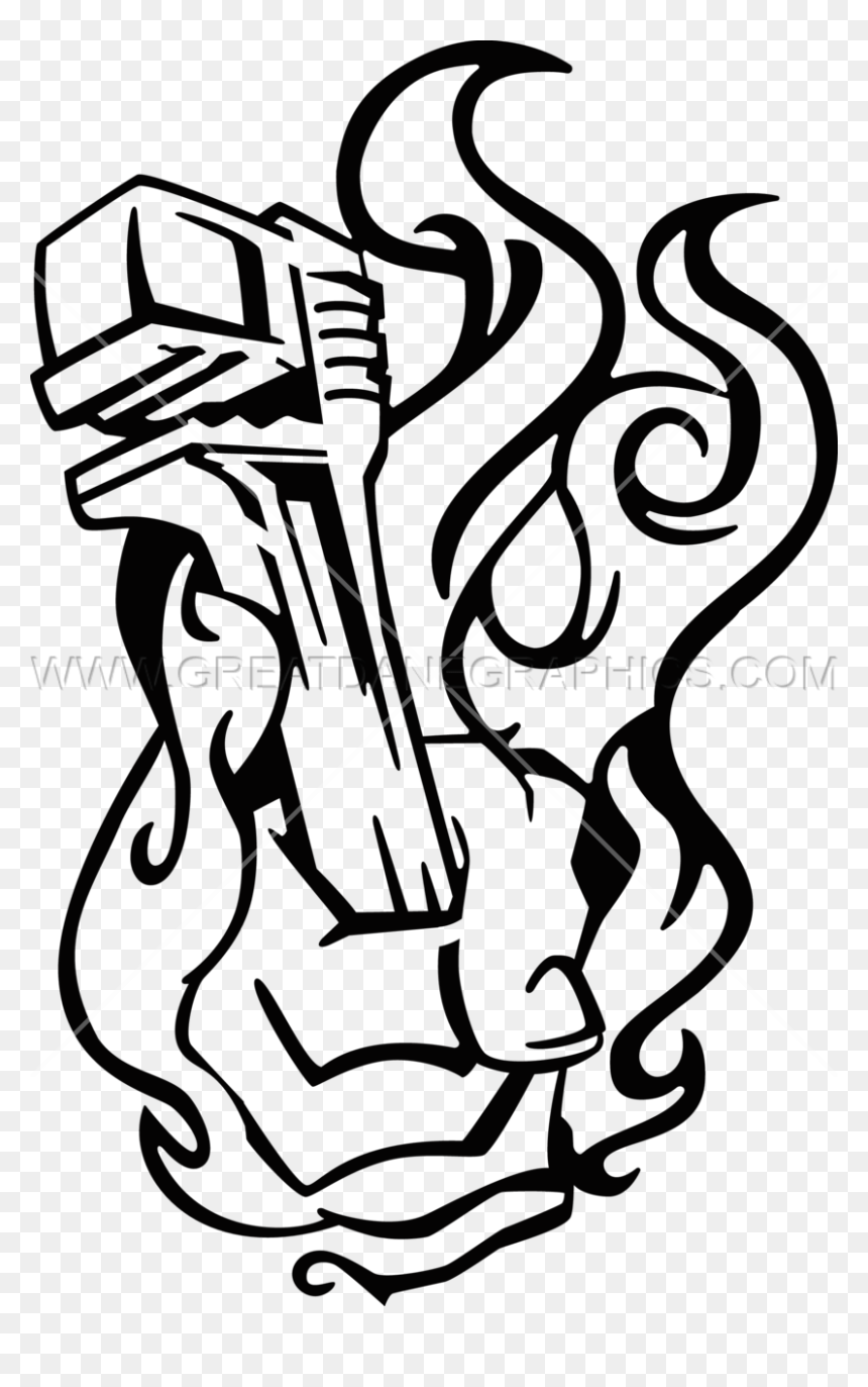 Pipe Wrench Drawing At Getdrawings - Wrench Artwork, HD Png Download - monkey wrench png