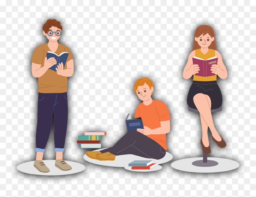 People Reading Books, HD Png Download - people reading png