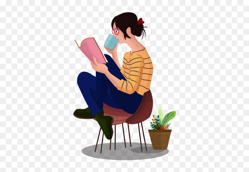 Cartoon, HD Png Download - people reading png