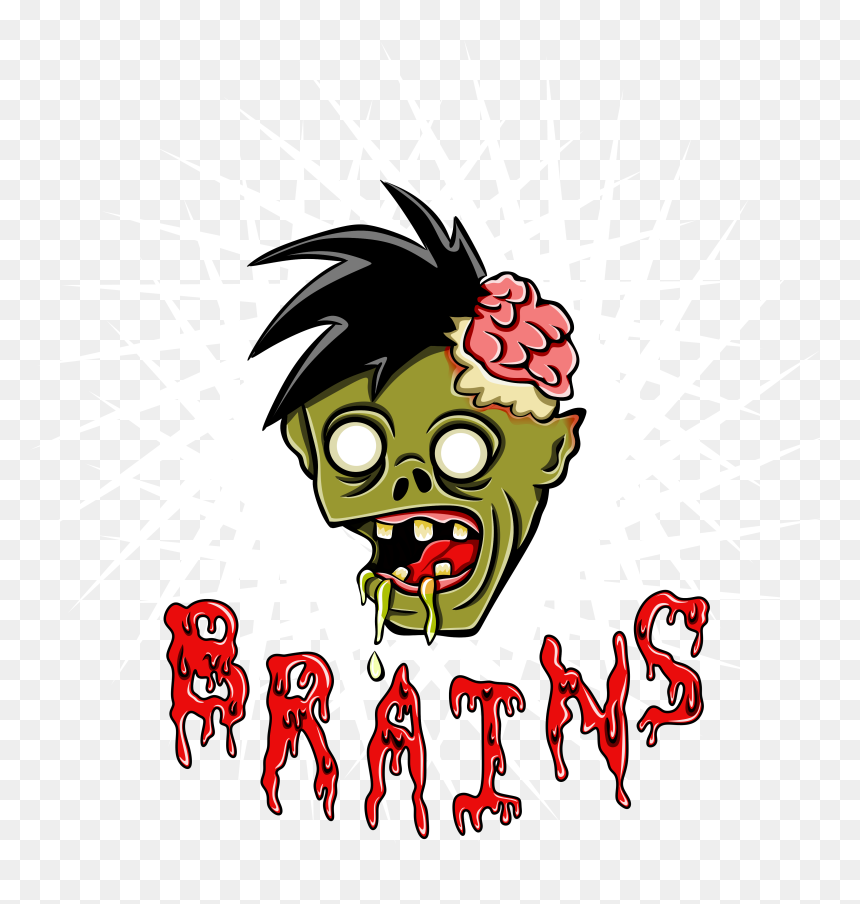 Zombie Head Design - Cartoon, HD Png Download - zombie head png