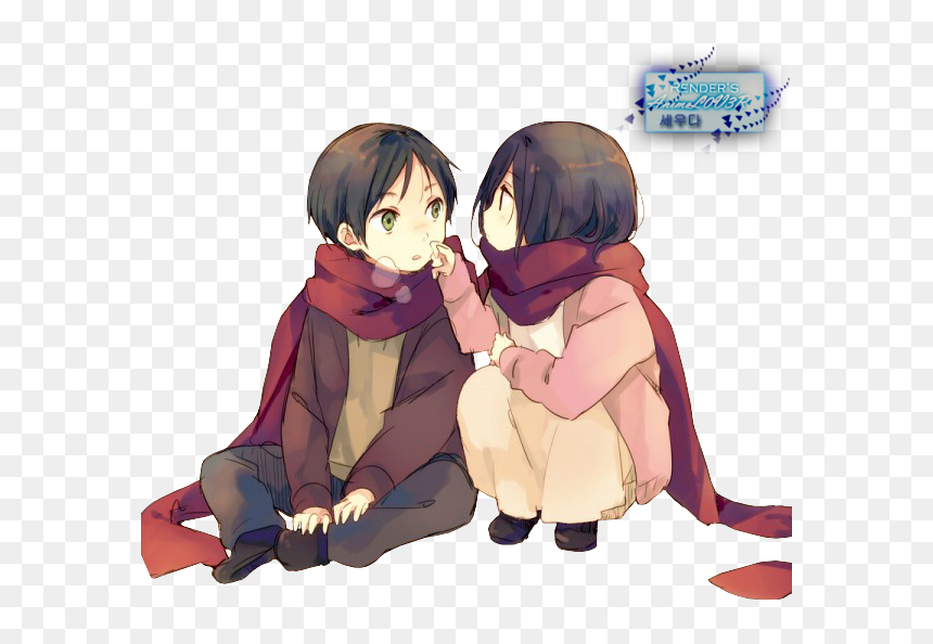 Sweet Anime Couple Render By Ani07 - 進擊 的 巨人 兵長 三笠, HD Png Download - anime couple png