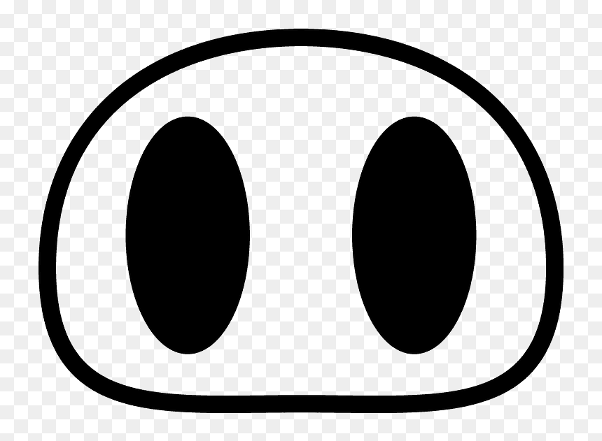 Pig Nose Emoji Clipart - Pig Nose Clipart Black And White, HD Png Download - pig nose png