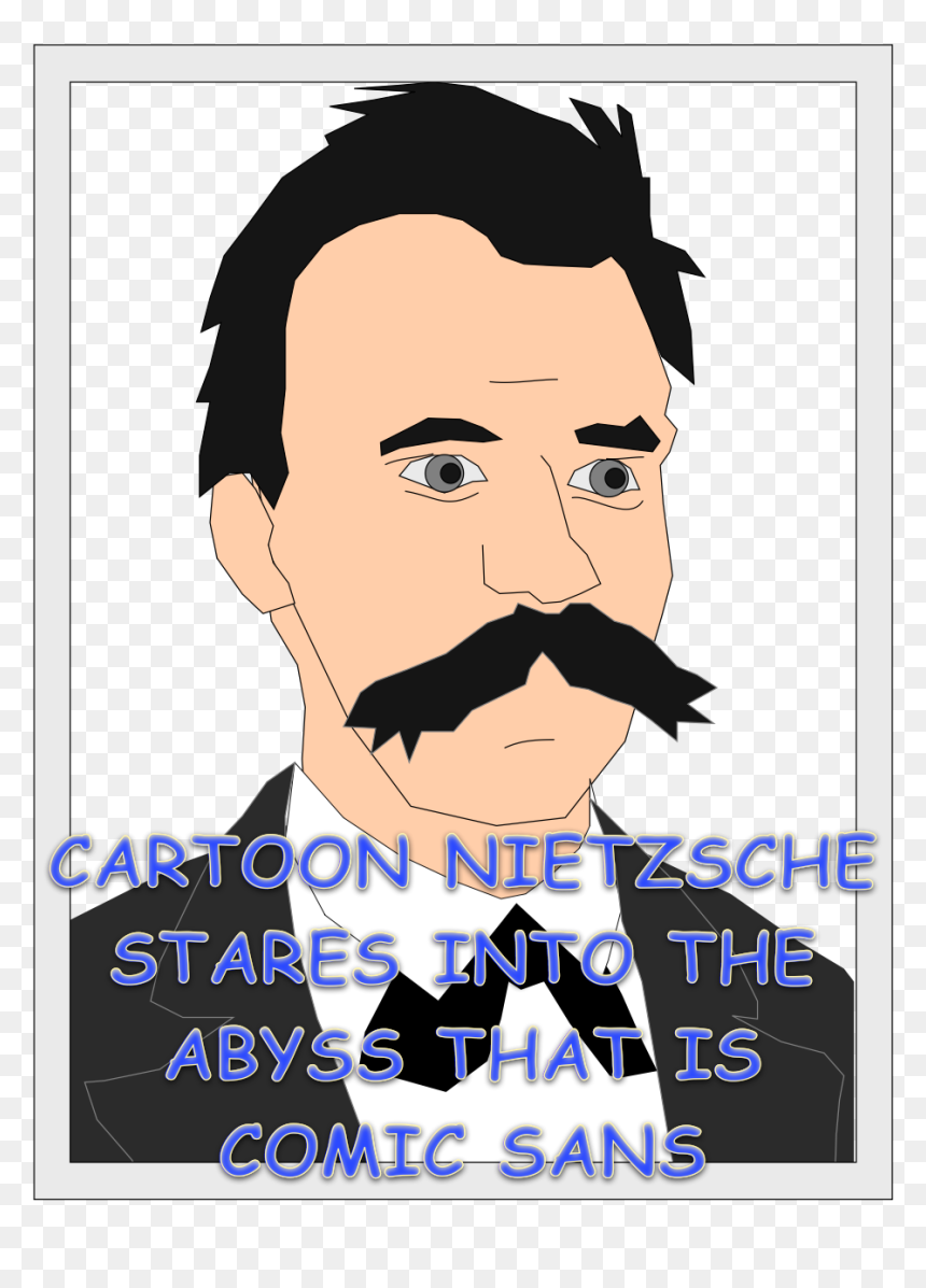 Cartoonnietzsche - Jordan Peterson Nietzsche, HD Png Download - hitler moustache png