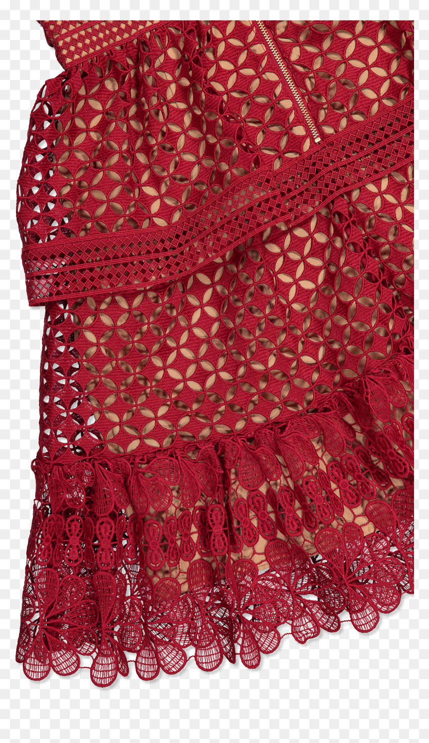 Off Shoulder Lace Mini Dress Red - Crochet, HD Png Download - red lace png