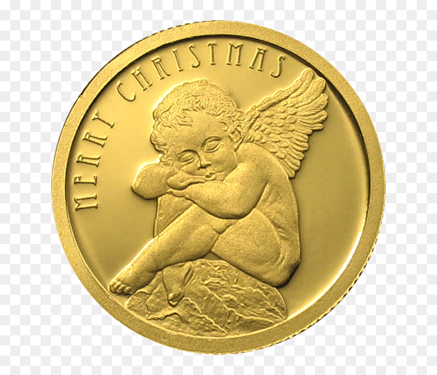 Златна Монета С Ангел, HD Png Download - christmas angel png