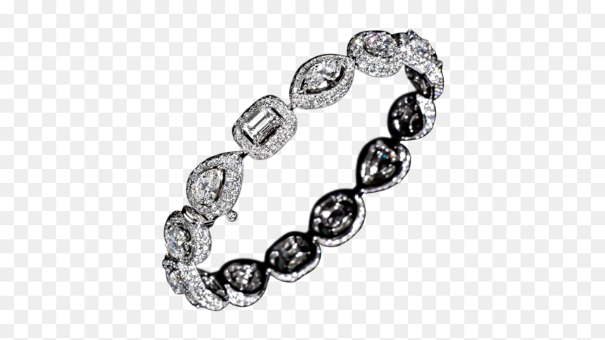 Diamond Bangle Mixed Shape Halo - Bracelet, HD Png Download - bling necklace png