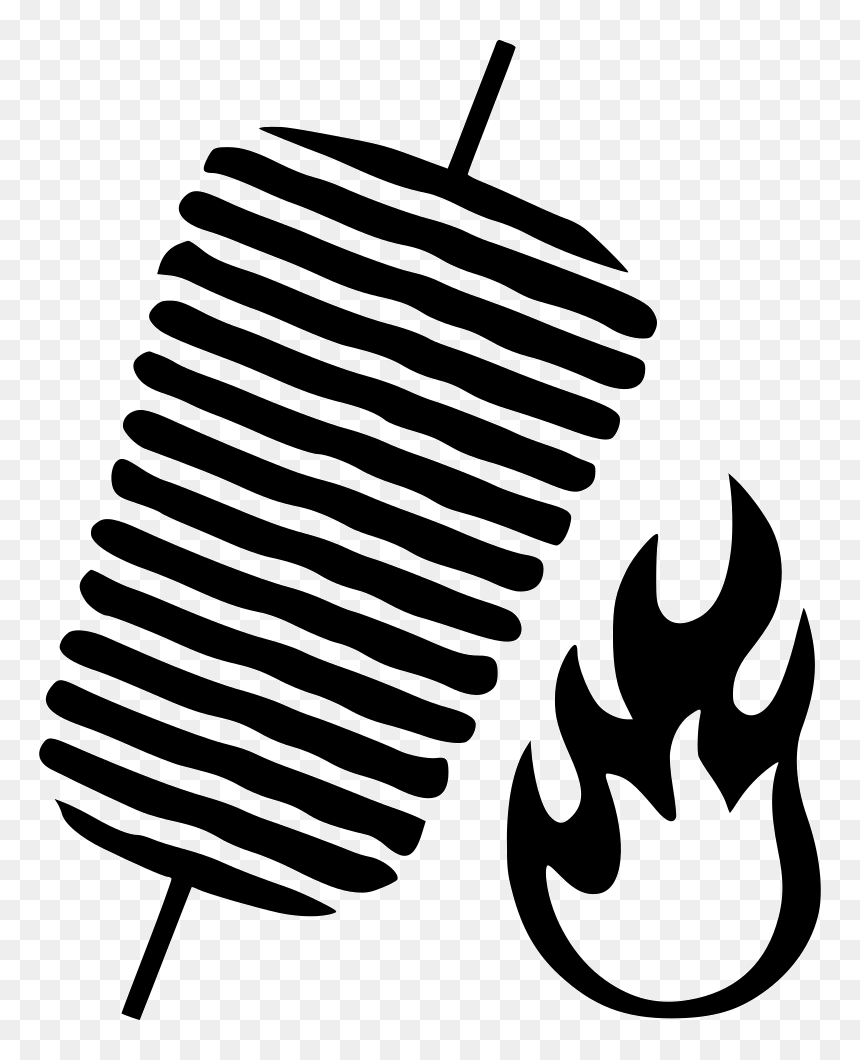 Kebab - Kebab Vector Png Black And White, Transparent Png - kebab png