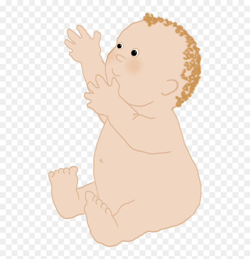 Cute Baby With Blond Curls - Illustration, HD Png Download - baby hand png