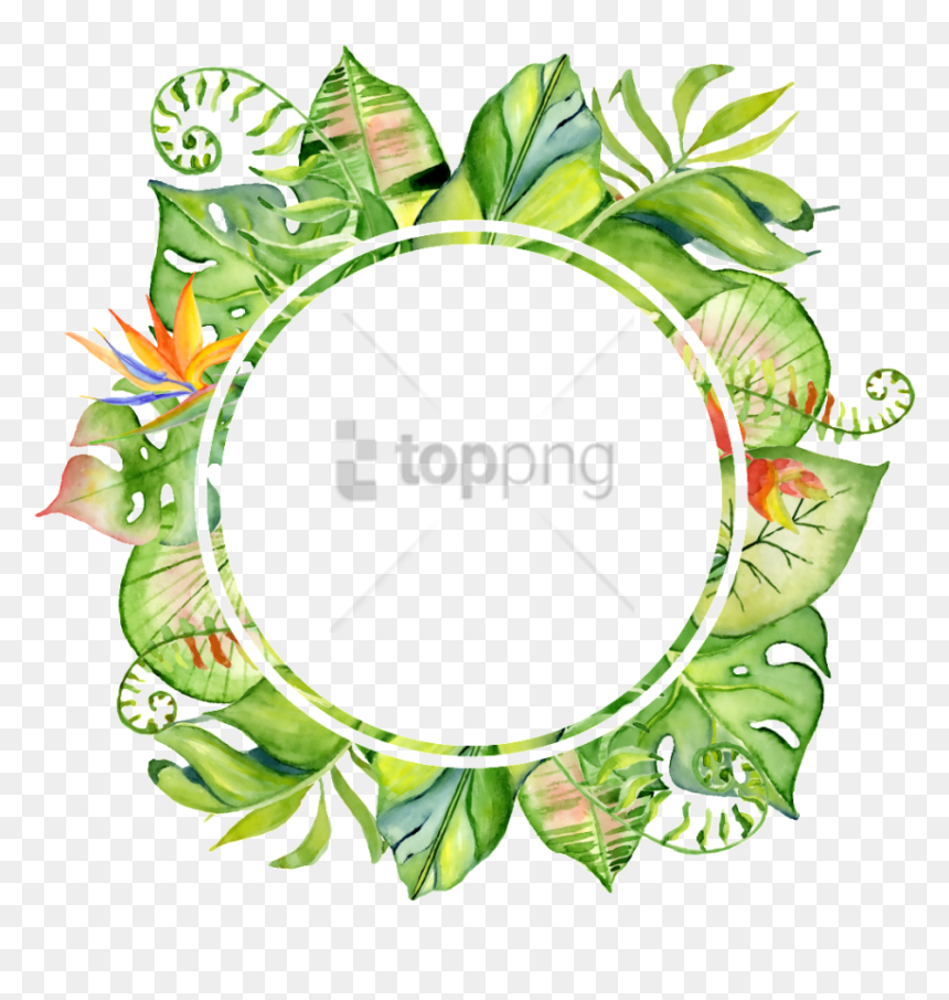 Free Png Baby Shower Invitation Boho Tropical Png Image - Flower Tropical Border Png, Transparent Png - invitation frame png