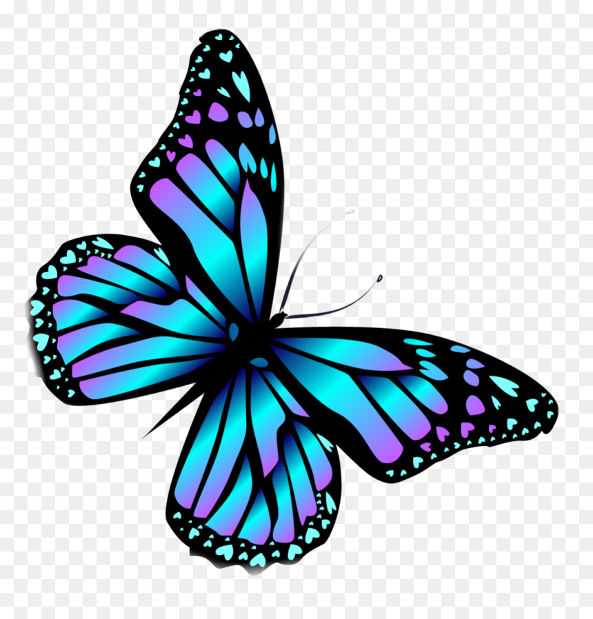 Cartoon Blue Butterfly, HD Png Download - butterfly tattoo png