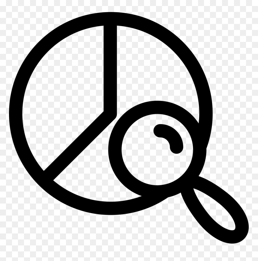 Magnifying Glass On Pie Chart Comments - Charing Cross Tube Station, HD Png Download - white magnifying glass icon png