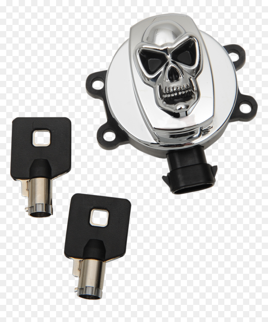 2106 0420 Drag Specialties Skull Ignition Switch Chrome - Ignition Switch Skull Harley, HD Png Download - chrome skull png