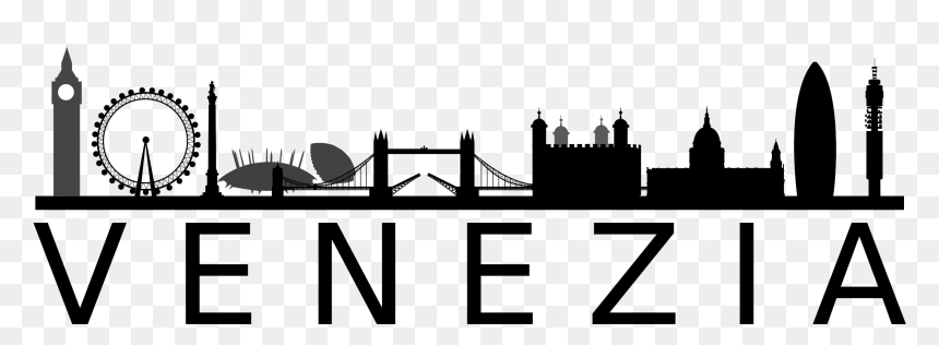 Transparent Skyline Clipart Png - Black And White Venice Hotel Clipart, Png Download - london skyline silhouette png