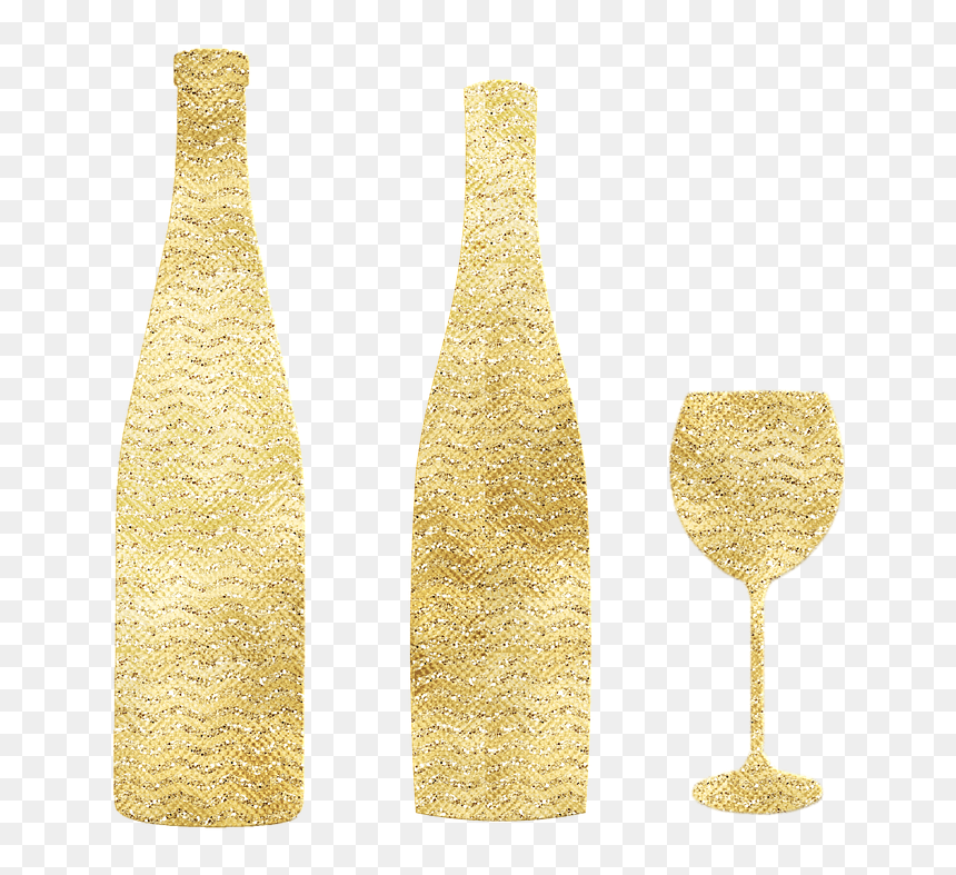 Champagne Stemware, HD Png Download - gold bottle png