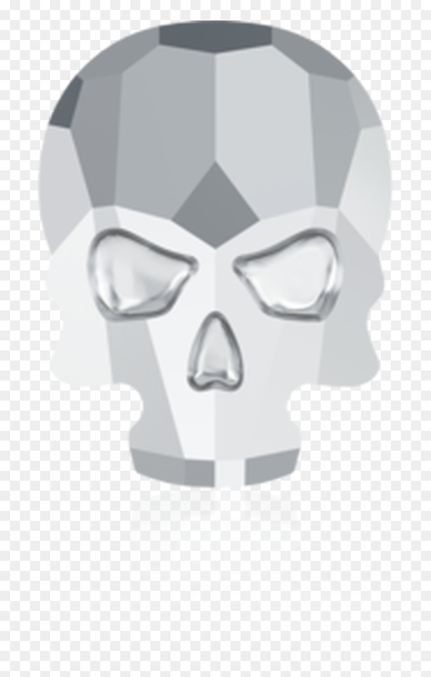Skull Flat Png, Transparent Png - chrome skull png