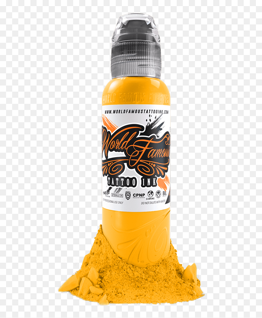 World Famous Tattoo Ink, HD Png Download - gold bottle png