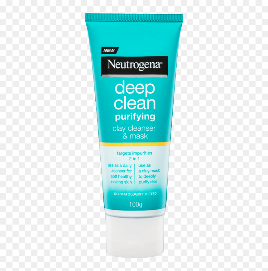 Deep Clean Clay Cleanser Mask New - Neutrogena Deep Clean Purifying Cooling Gel Scrub, HD Png Download - clay png