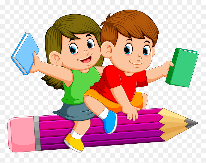 Kids Flying On Pencil Clipart , Png Download - Clipart For Kids Png, Transparent Png - kids jumping png