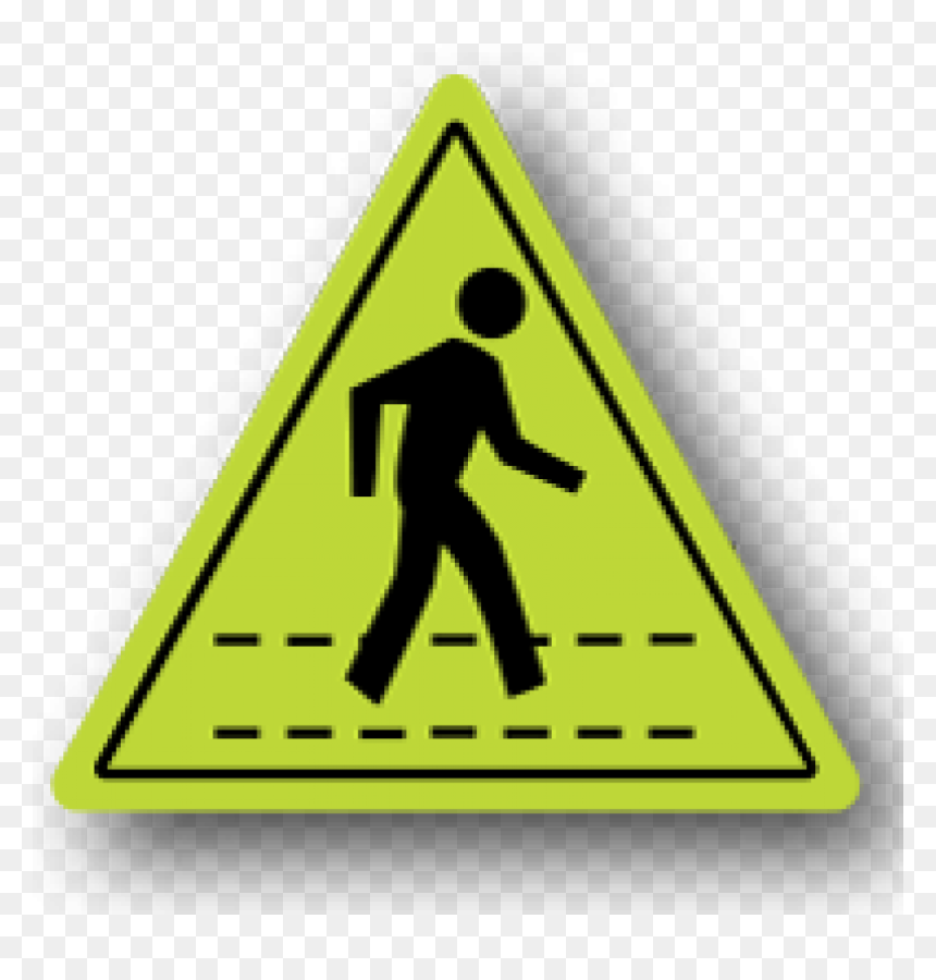 Glow In The Dark Visual Management Pedestrian Sign - Triangle Sign In Phone, HD Png Download - glow line png