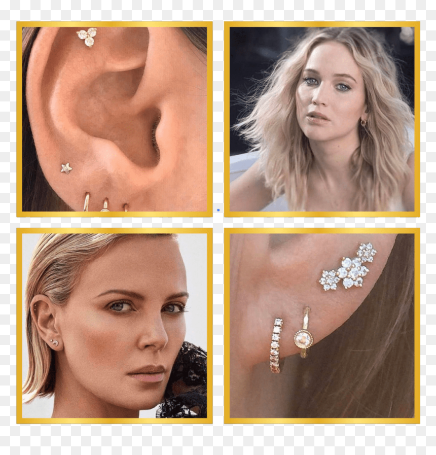 Image-ears - Brad Pitt And Charlize Theron, HD Png Download - piercings png