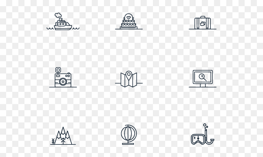 Black-and-white, HD Png Download - travel icons png