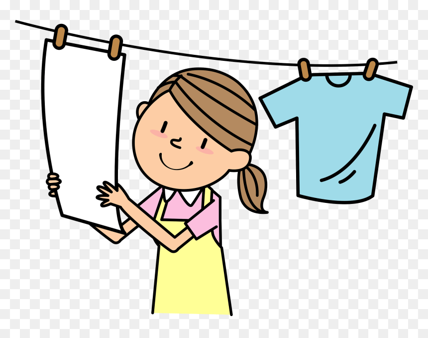 洗濯 物 が 渇く, HD Png Download - hanging clothes png