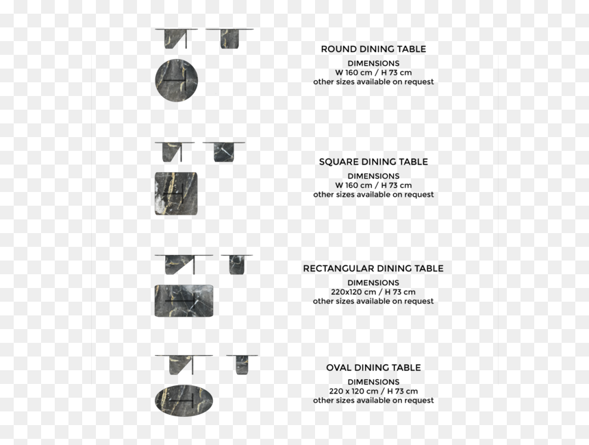 Black Arabesco Marble Table Round Square Rectangular - Clock, HD Png Download - round square png