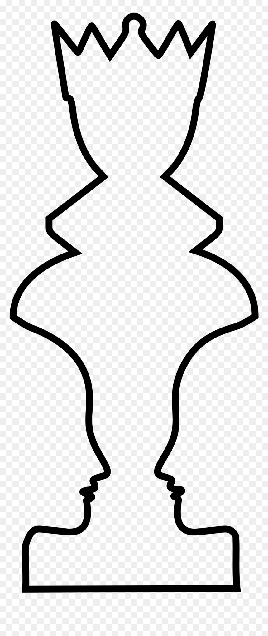 Queen Clipart Chess Piece - Chess Piece Face Illusion, HD Png Download - chess piece png