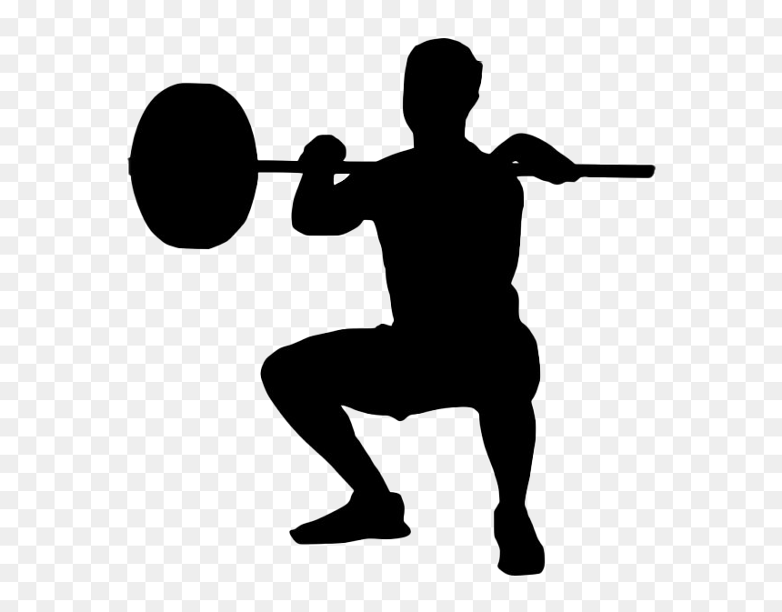 Silhouette Fitness Png, Transparent Png - squat png